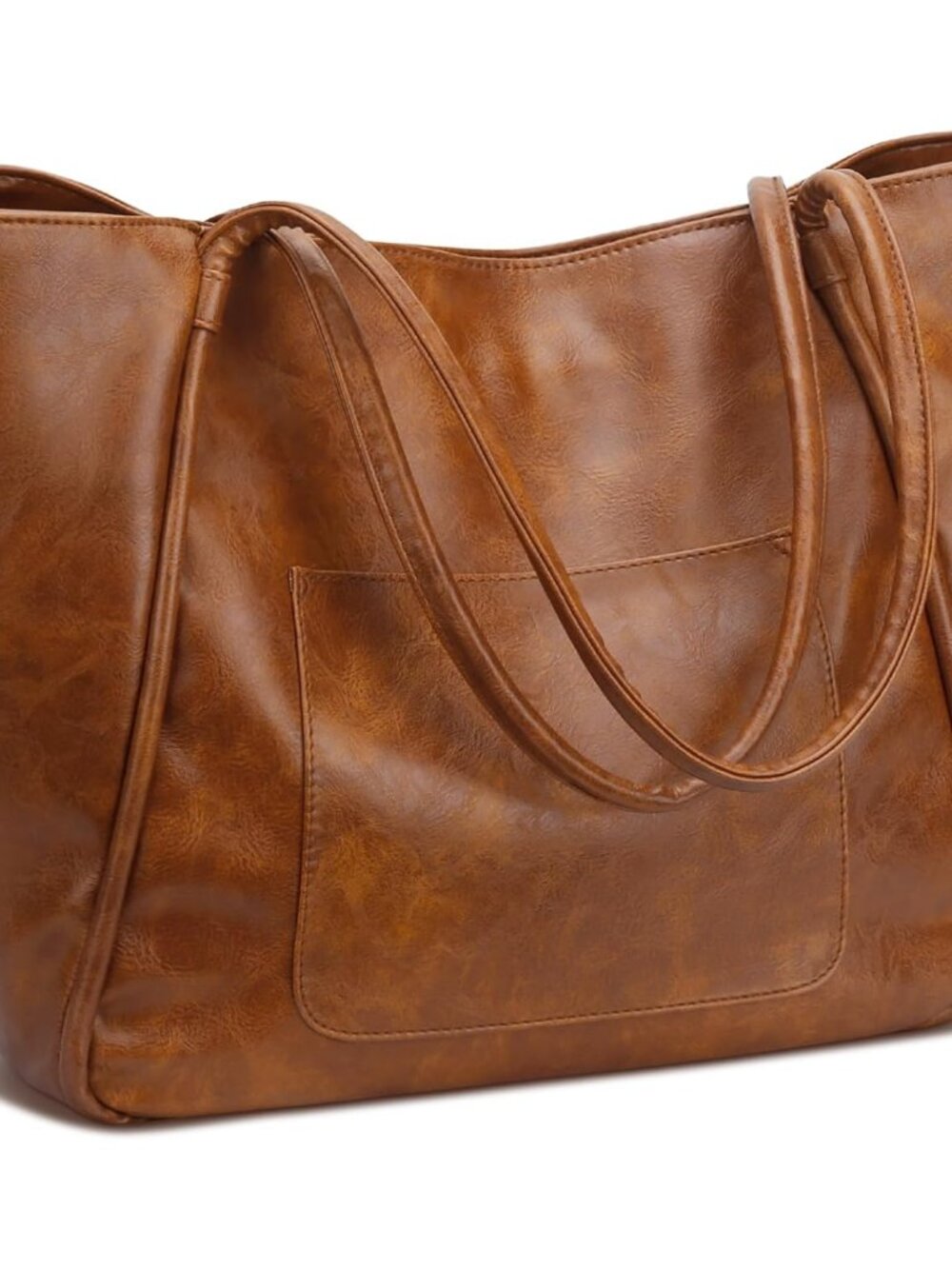 Large Tote Bag for Women with Zipper Work Leather Travel Purse and Handbags